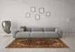 Machine Washable Persian Brown Traditional Rug in a Living Room,, wshtr2204brn