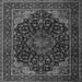 Round Machine Washable Persian Gray Traditional Rug, wshtr2204gry