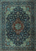 Machine Washable Persian Light Blue Traditional Rug, wshtr2204lblu