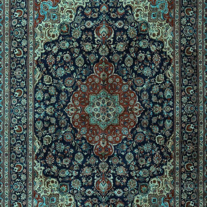 Machine Washable Persian Light Blue Traditional Rug, wshtr2204lblu