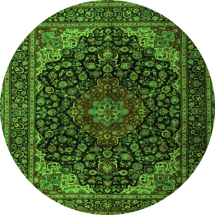 Square Persian Green Traditional Rug, tr2204grn