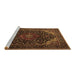 Sideview of Machine Washable Persian Brown Traditional Rug, wshtr2204brn