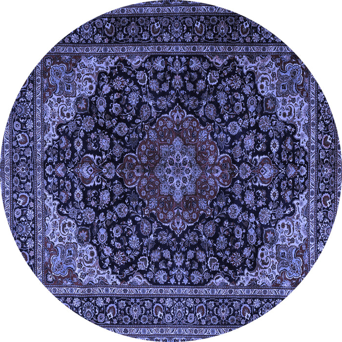 Round Persian Blue Traditional Rug, tr2204blu