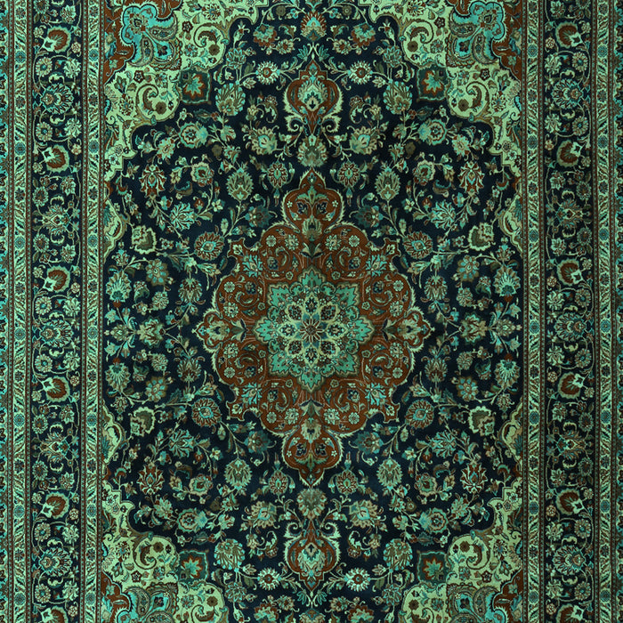 Machine Washable Persian Turquoise Traditional Area Rugs, wshtr2204turq