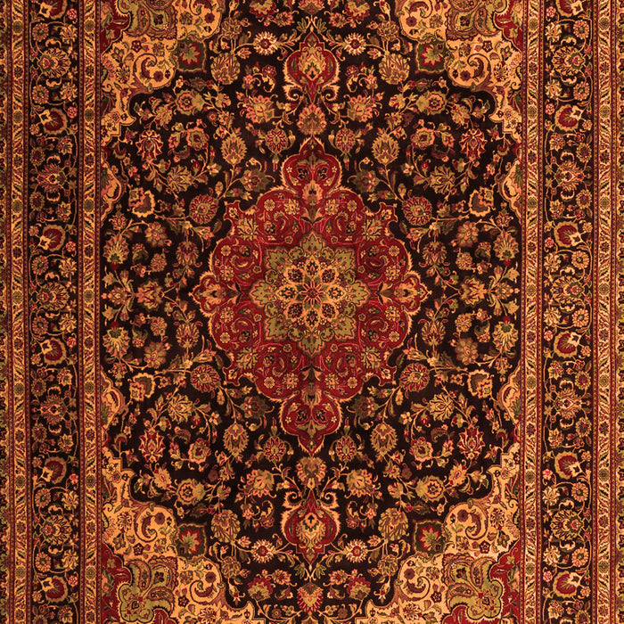 Serging Thickness of Machine Washable Persian Orange Traditional Area Rugs, wshtr2204org