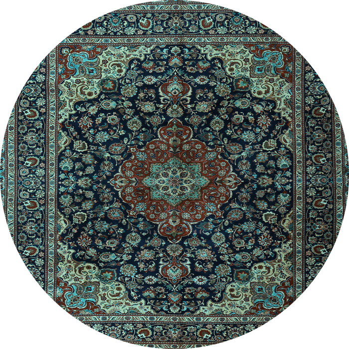 Round Persian Light Blue Traditional Rug, tr2204lblu