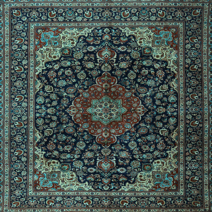 Square Machine Washable Persian Light Blue Traditional Rug, wshtr2204lblu