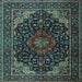 Square Machine Washable Persian Light Blue Traditional Rug, wshtr2204lblu