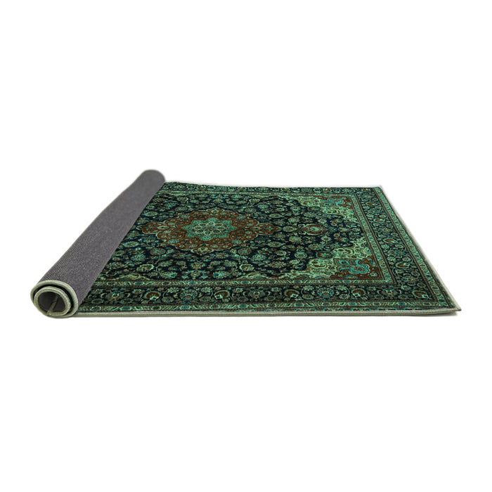 Sideview of Persian Turquoise Traditional Rug, tr2204turq