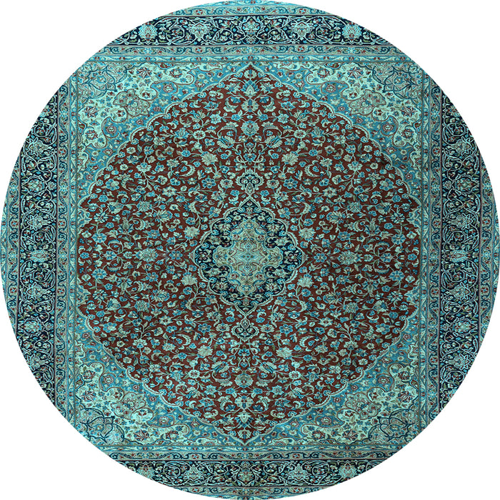 Round Persian Light Blue Traditional Rug, tr2205lblu