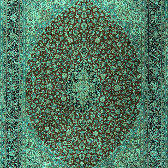 Machine Washable Persian Turquoise Traditional Area Rugs, wshtr2205turq