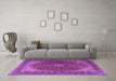 Machine Washable Persian Purple Traditional Area Rugs in a Living Room, wshtr2205pur