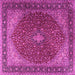 Square Machine Washable Persian Pink Traditional Rug, wshtr2205pnk