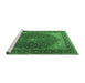 Sideview of Machine Washable Persian Emerald Green Traditional Area Rugs, wshtr2205emgrn