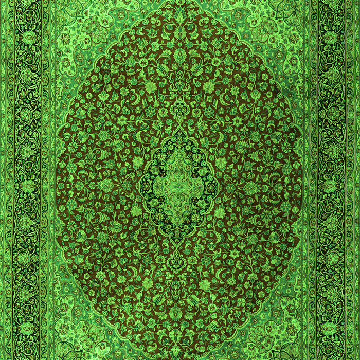 Serging Thickness of Machine Washable Persian Green Traditional Area Rugs, wshtr2205grn