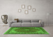 Machine Washable Persian Green Traditional Area Rugs in a Living Room,, wshtr2205grn