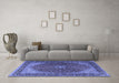 Machine Washable Persian Blue Traditional Rug in a Living Room, wshtr2205blu