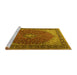 Sideview of Machine Washable Persian Yellow Traditional Rug, wshtr2205yw