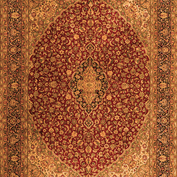 Serging Thickness of Machine Washable Persian Orange Traditional Area Rugs, wshtr2205org