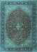 Machine Washable Persian Light Blue Traditional Rug, wshtr2205lblu