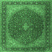 Square Persian Emerald Green Traditional Rug, tr2205emgrn