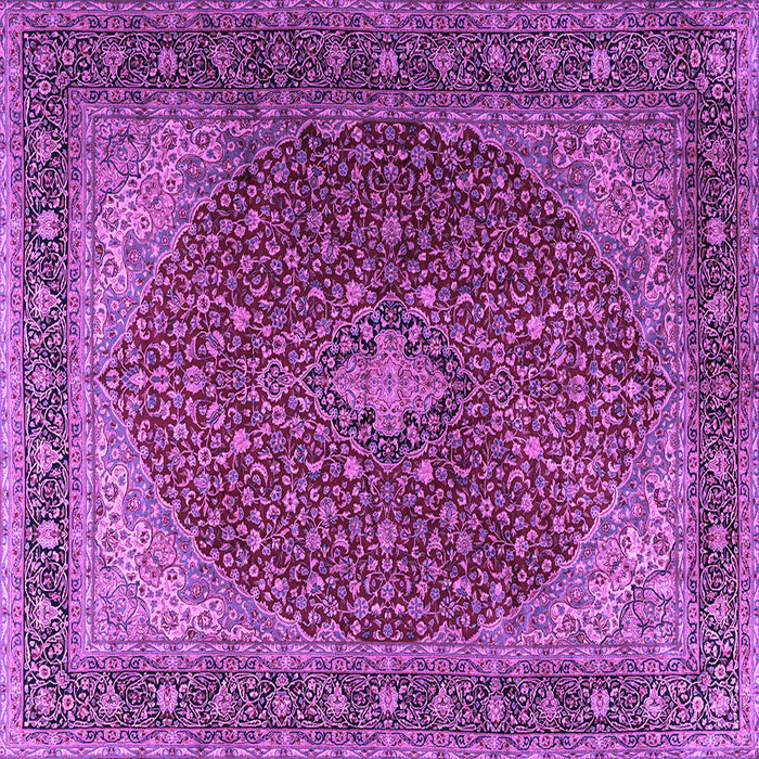 Square Machine Washable Persian Purple Traditional Area Rugs, wshtr2205pur