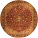 Square Persian Orange Traditional Rug, tr2205org