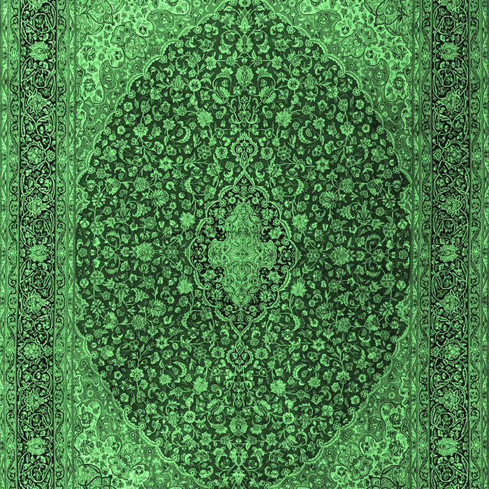 Machine Washable Persian Emerald Green Traditional Area Rugs, wshtr2205emgrn