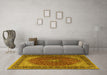 Machine Washable Persian Yellow Traditional Rug in a Living Room, wshtr2205yw