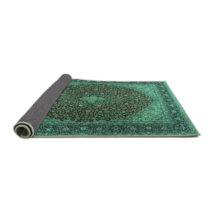 Sideview of Persian Turquoise Traditional Rug, tr2205turq