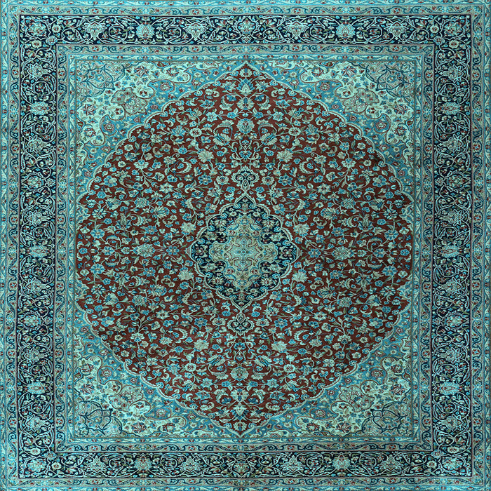 Square Machine Washable Persian Light Blue Traditional Rug, wshtr2205lblu
