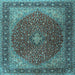 Square Machine Washable Persian Light Blue Traditional Rug, wshtr2205lblu