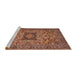 Sideview of Machine Washable Traditional Saffron Red Rug, wshtr2206