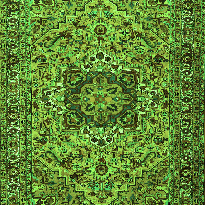 Serging Thickness of Machine Washable Persian Green Traditional Area Rugs, wshtr2206grn