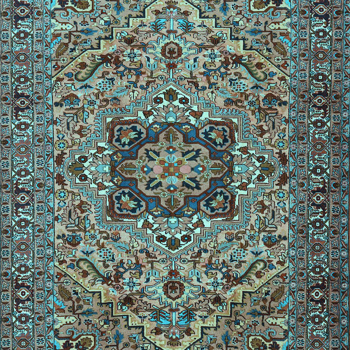 Machine Washable Persian Light Blue Traditional Rug, wshtr2206lblu