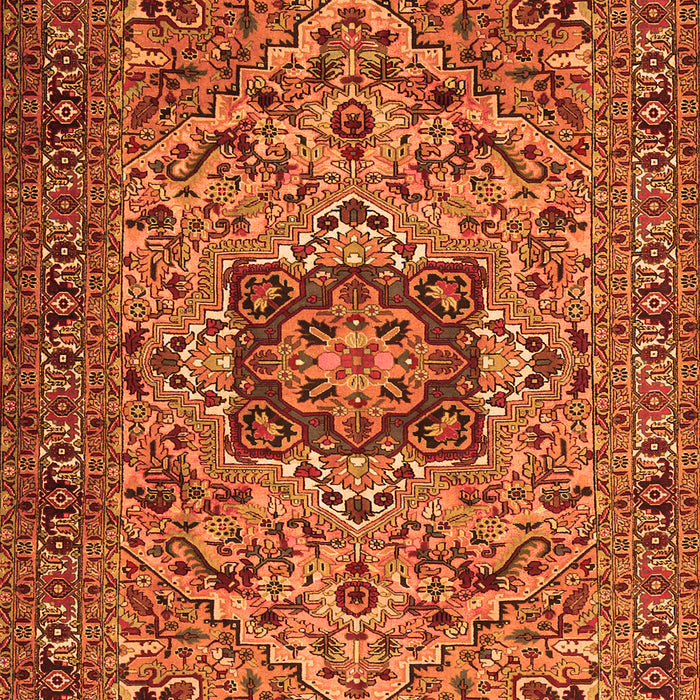 Serging Thickness of Machine Washable Persian Orange Traditional Area Rugs, wshtr2206org