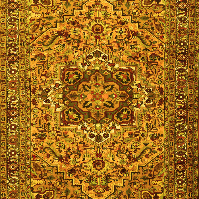 Machine Washable Persian Yellow Traditional Rug, wshtr2206yw