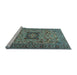 Sideview of Machine Washable Persian Light Blue Traditional Rug, wshtr2206lblu