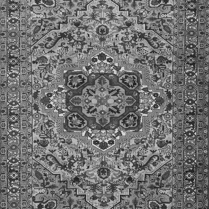 Serging Thickness of Machine Washable Persian Gray Traditional Rug, wshtr2206gry