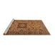 Sideview of Machine Washable Persian Brown Traditional Rug, wshtr2206brn