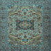 Square Machine Washable Persian Light Blue Traditional Rug, wshtr2206lblu