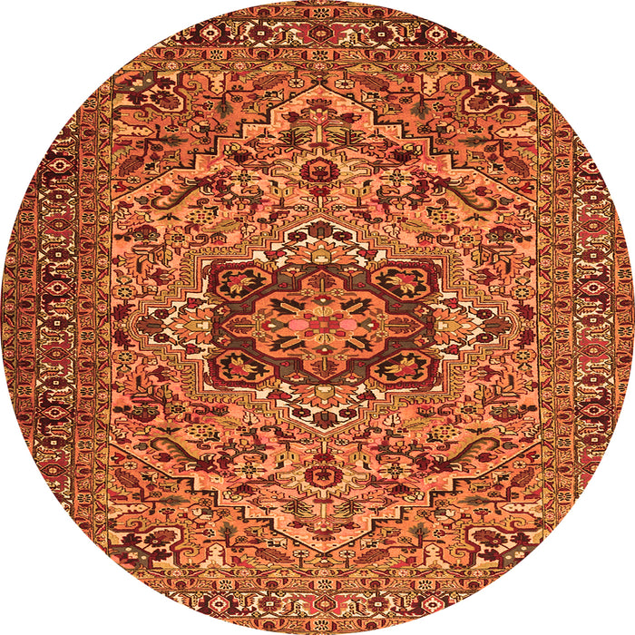 Machine Washable Persian Orange Traditional Area Rugs, wshtr2206org