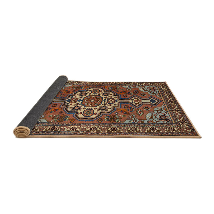 Sideview of Traditional Orange Brown Persian Rug, tr2207