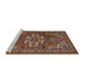 Sideview of Machine Washable Traditional Orange Brown Rug, wshtr2207