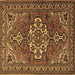 Square Persian Brown Traditional Rug, tr2207brn