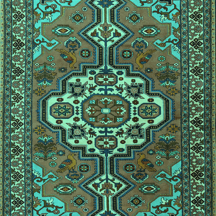 Machine Washable Persian Turquoise Traditional Area Rugs, wshtr2207turq