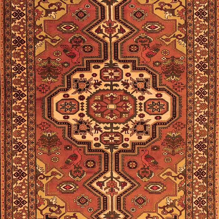 Serging Thickness of Machine Washable Persian Orange Traditional Area Rugs, wshtr2207org