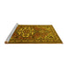 Sideview of Machine Washable Persian Yellow Traditional Rug, wshtr2207yw