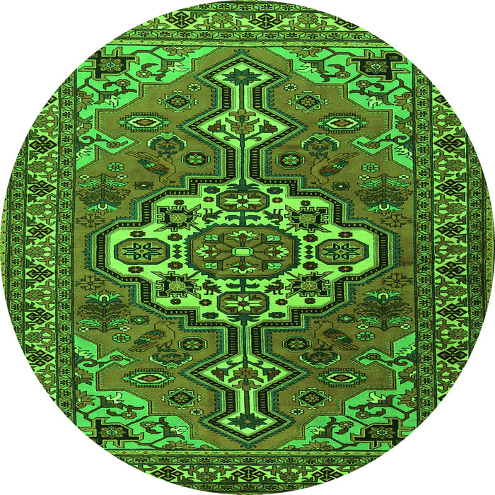 Machine Washable Persian Green Traditional Area Rugs, wshtr2207grn