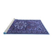 Sideview of Machine Washable Persian Blue Traditional Rug, wshtr2207blu